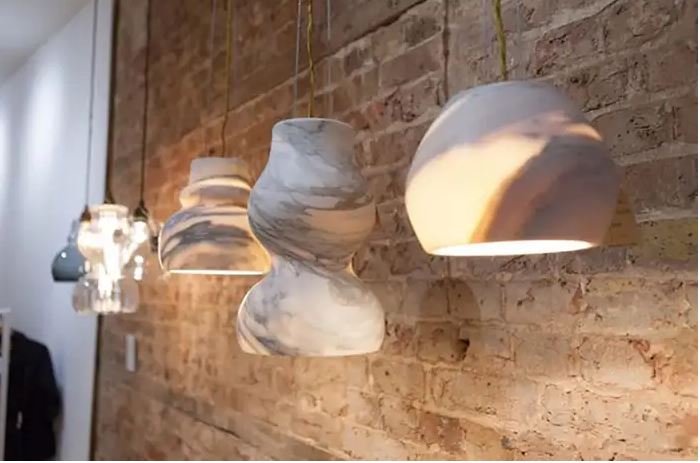 21st Century by Feix & Merlin Charlotte Marble Pendant Lamp Light Calacatta