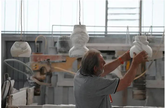 21st Century by Feix & Merlin Charlotte Marble Pendant Lamp Light Calacatta