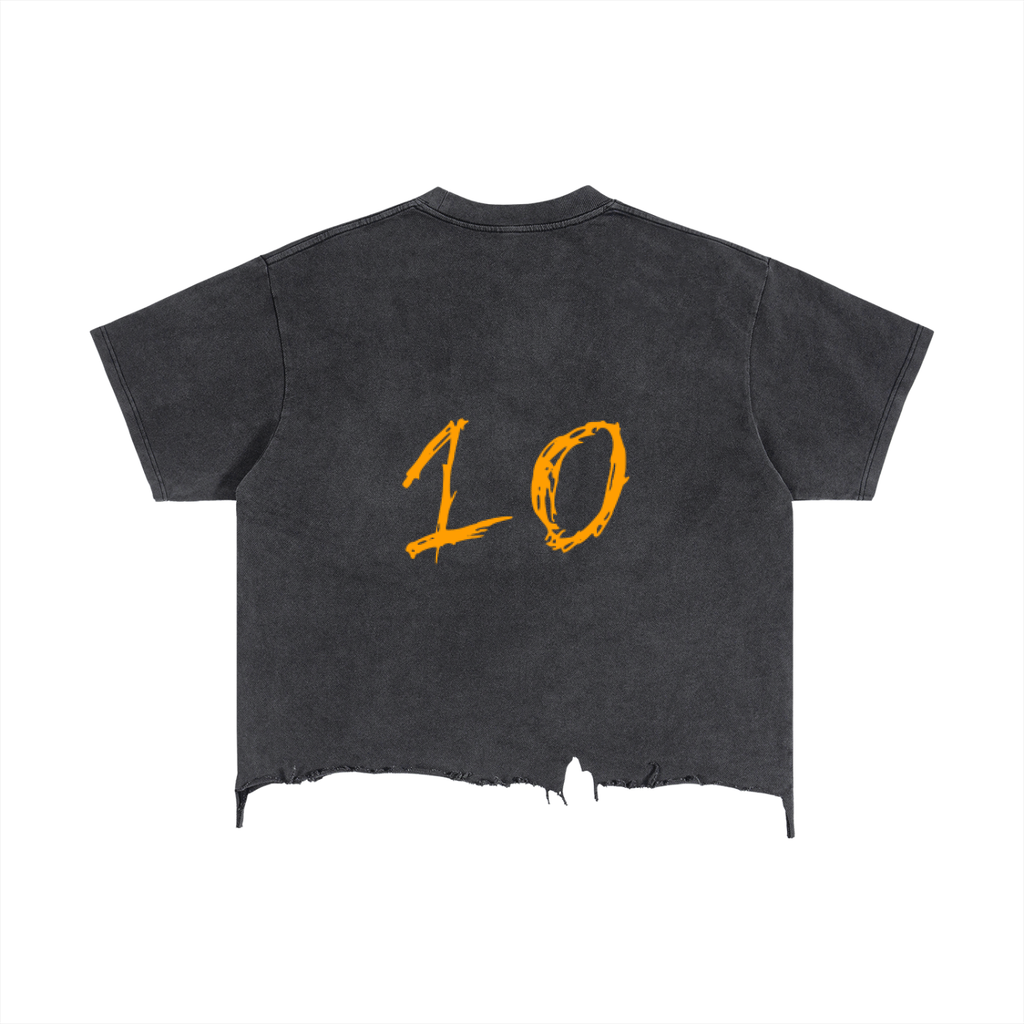 Vintage Wash Boxy Distressed Hem T-Shirt