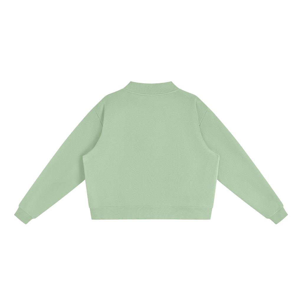 Essential Fleece Mock-Neck Crew Sweatshirt