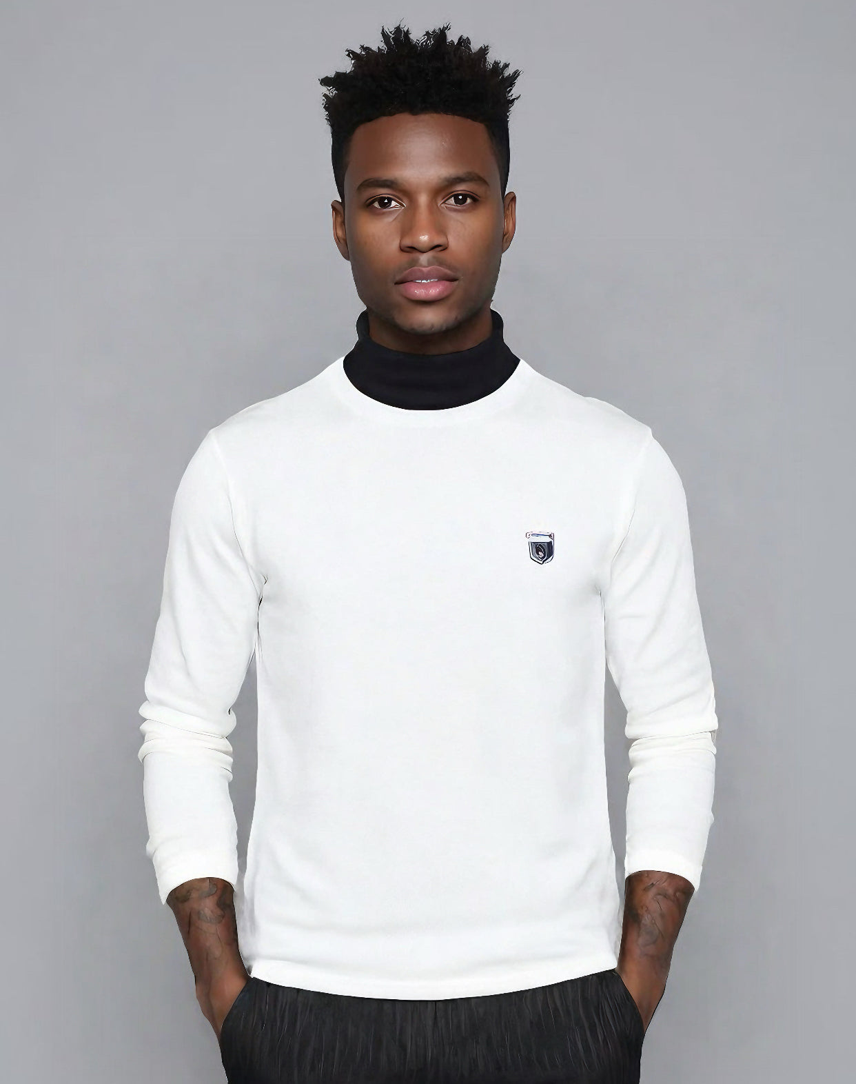 Mens slim fit footgolf roll neck