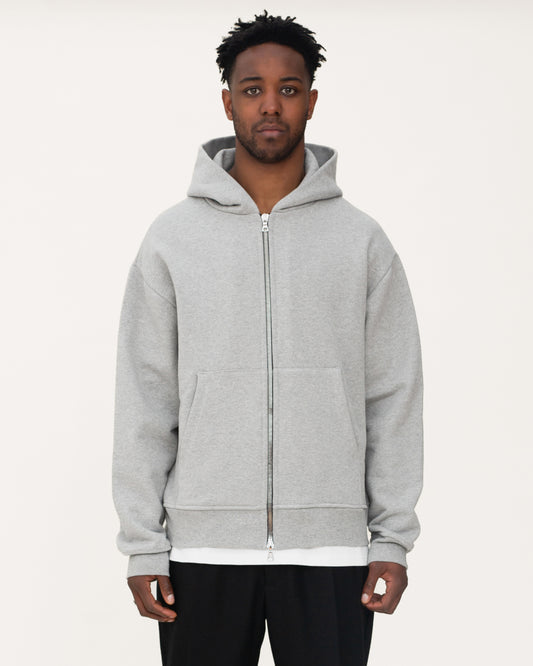 Classic dual zip hoodie - Grey