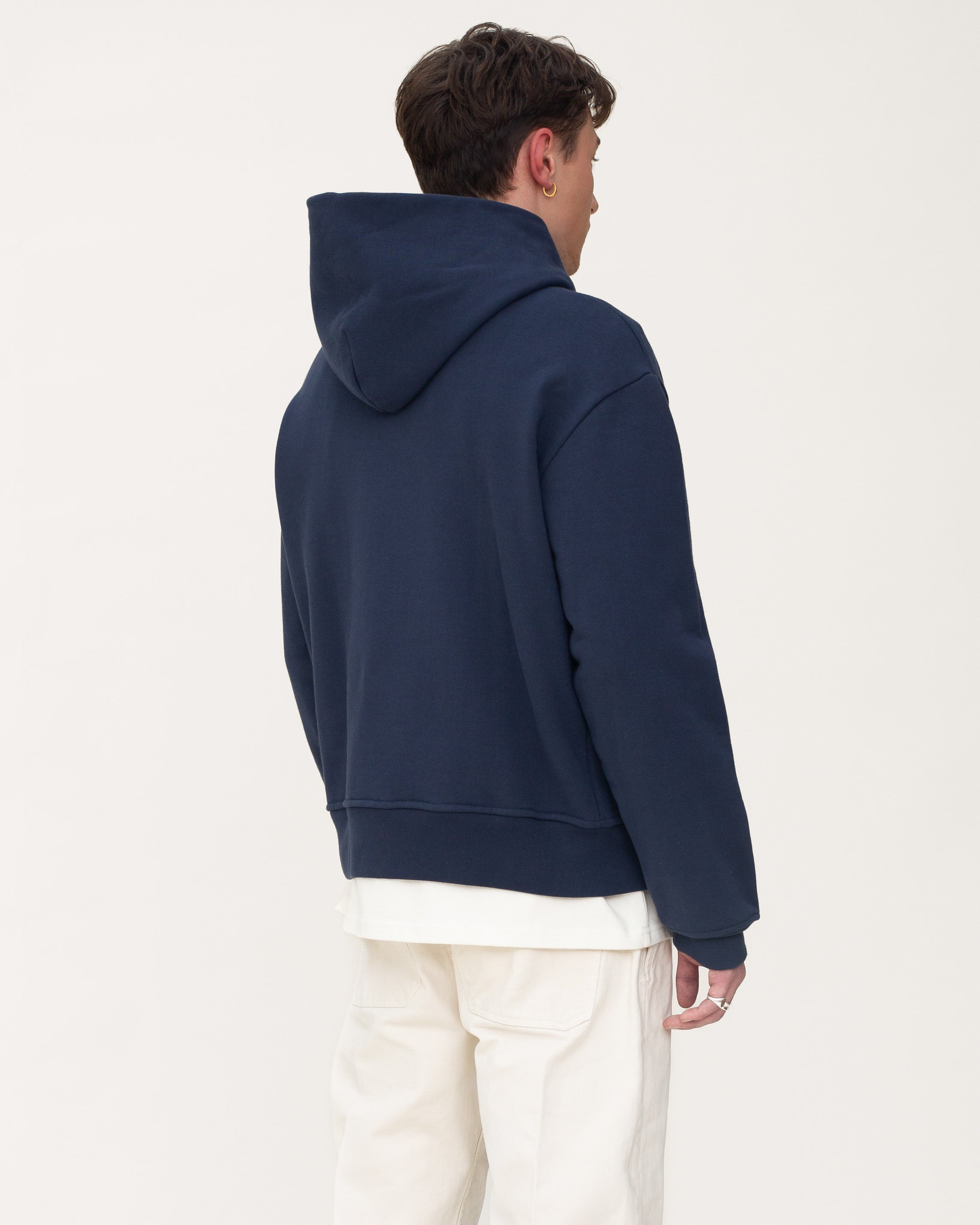 Classic dual zip Hoodie - Navy