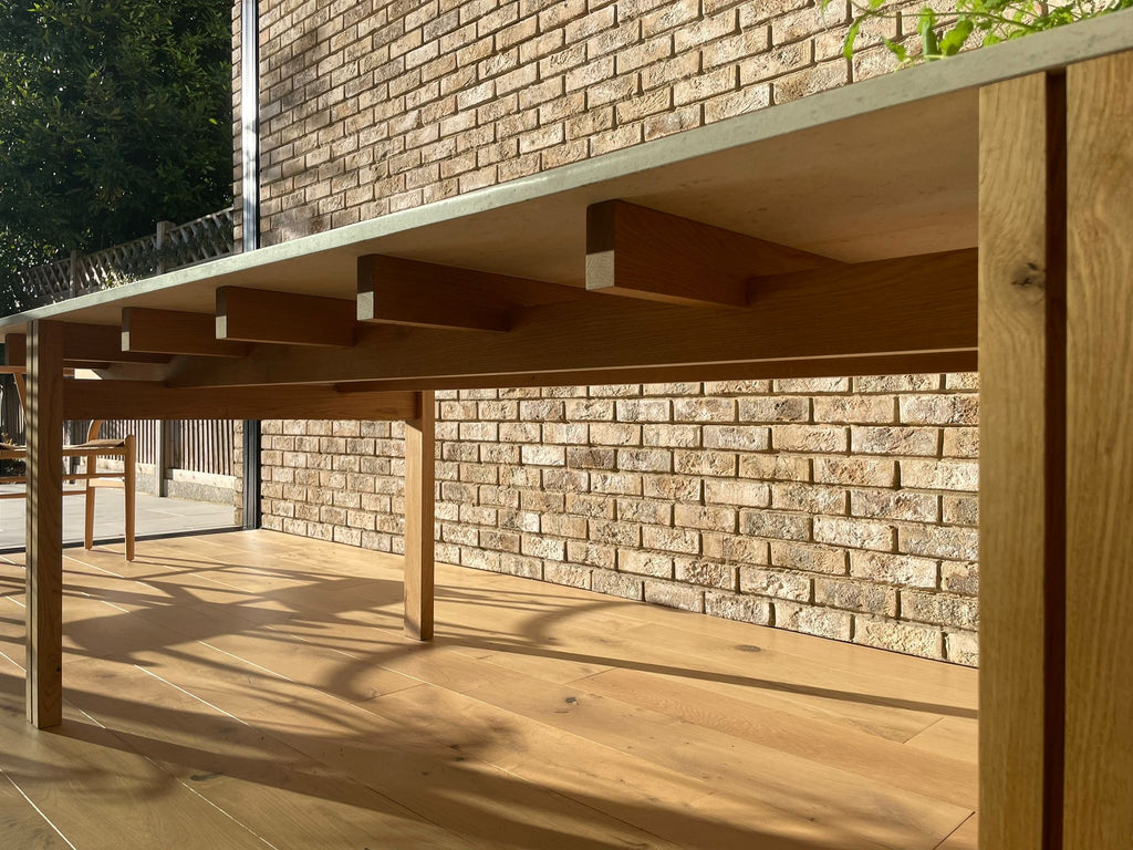 Architectural handmade oak table - made to order only