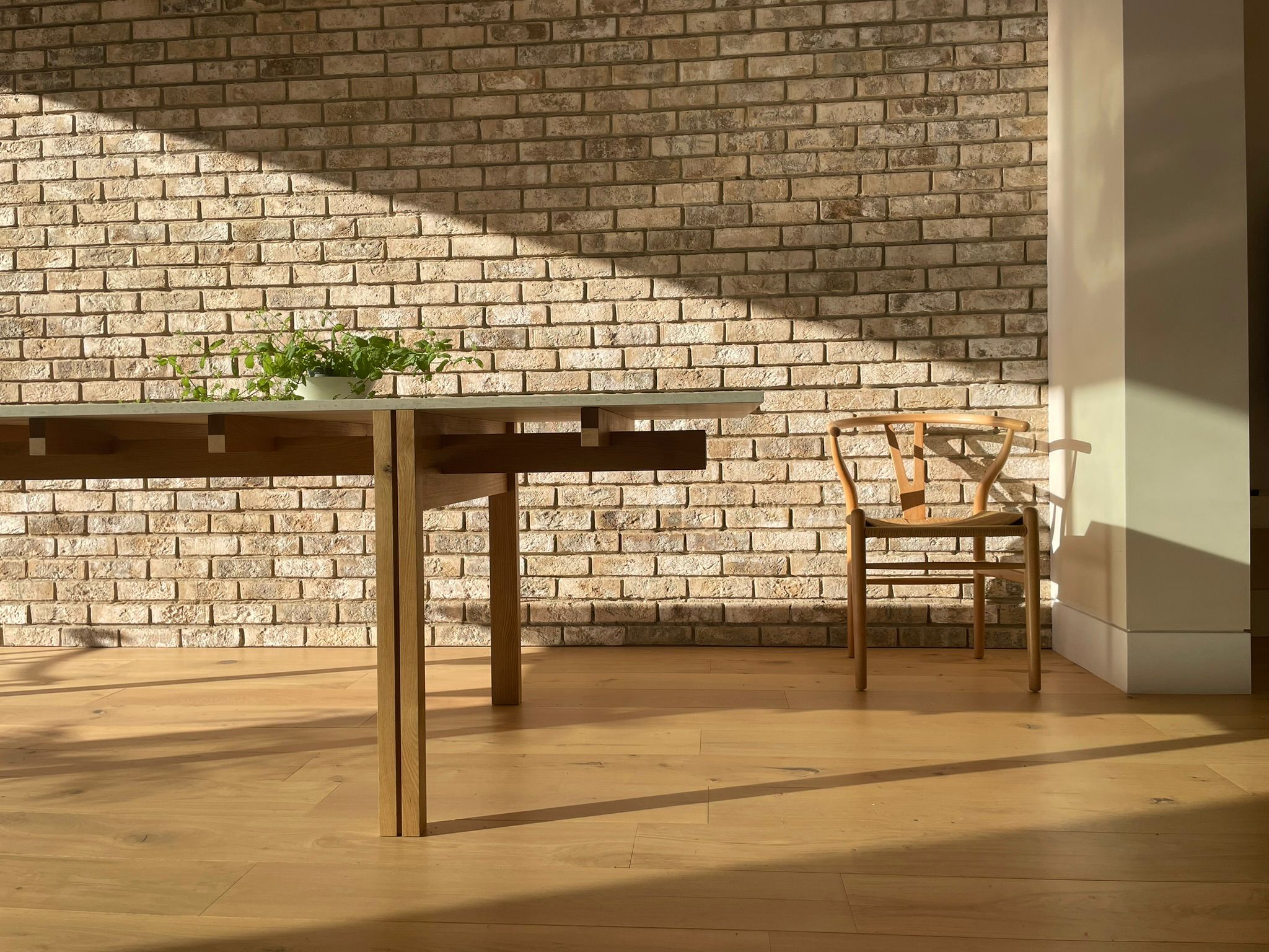 Architectural handmade oak table - made to order only