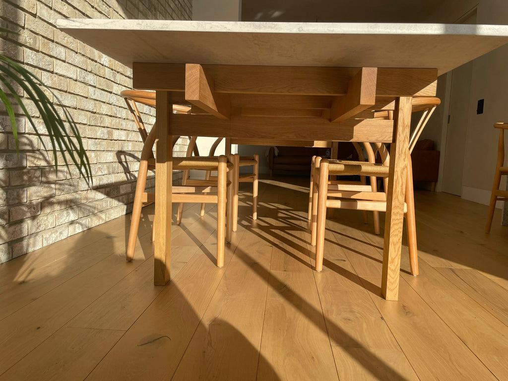 Architectural handmade oak table - made to order only