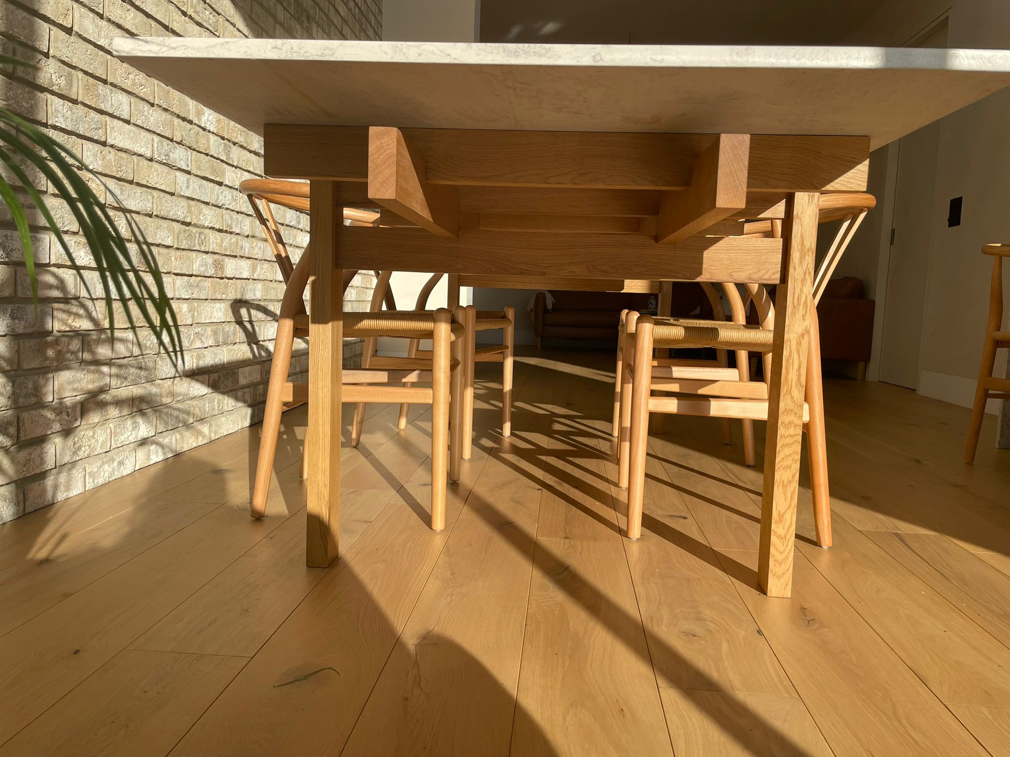 Architectural handmade oak table - made to order only