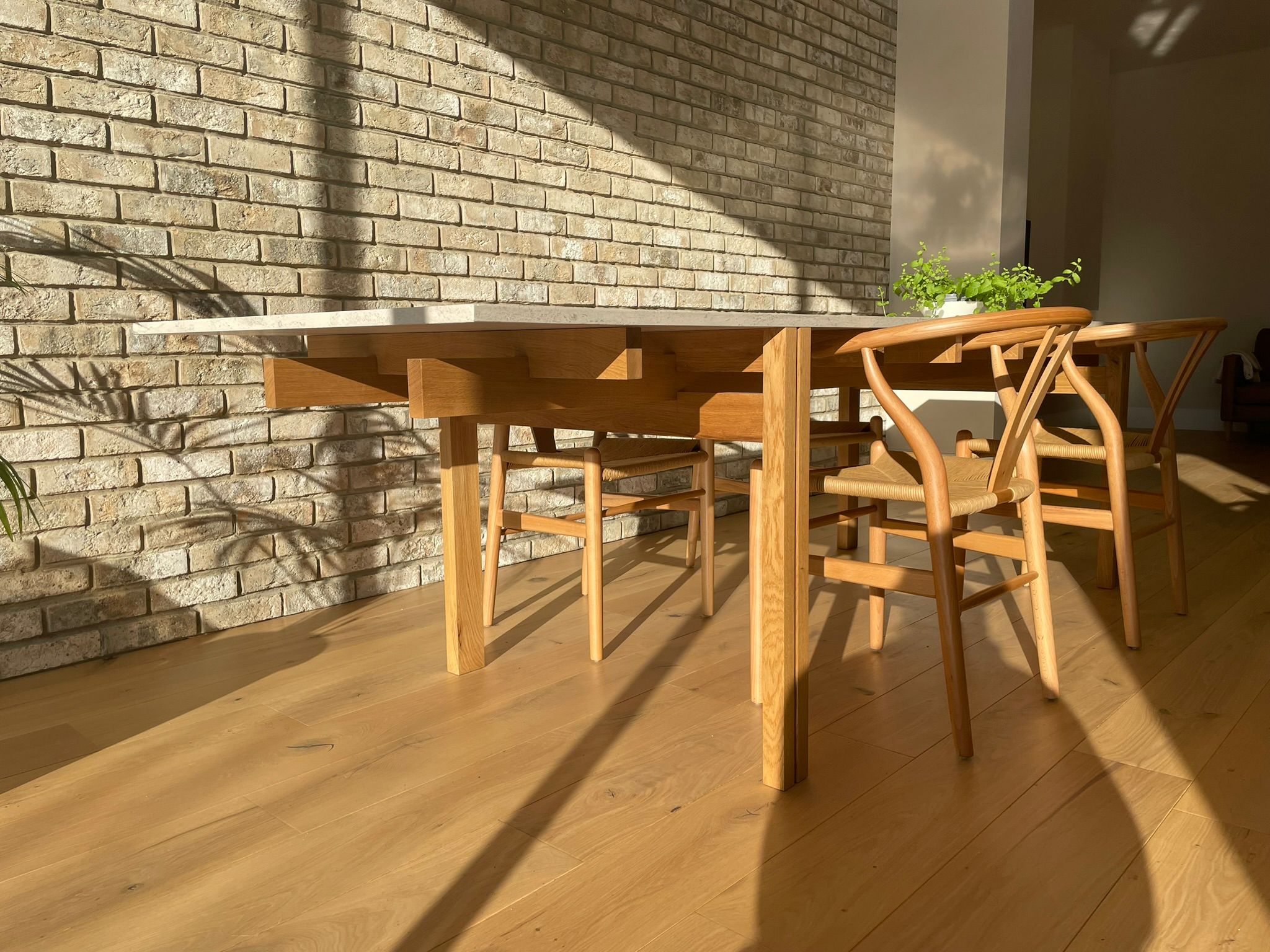 Architectural handmade oak table - made to order only