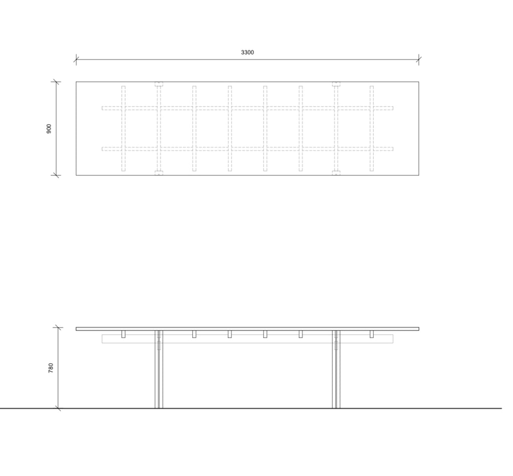Architectural handmade oak table - made to order only