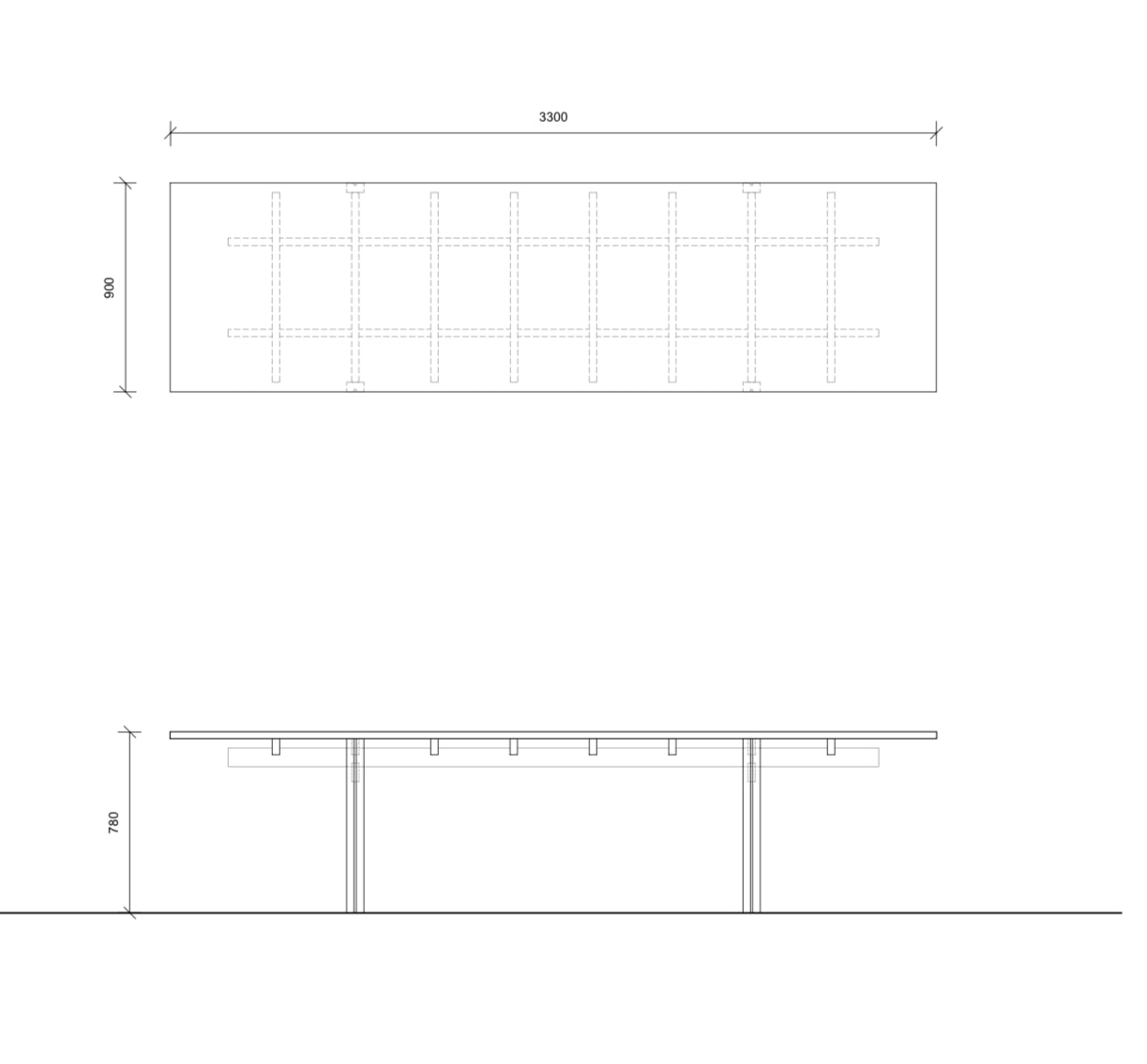 Architectural handmade oak table - made to order only