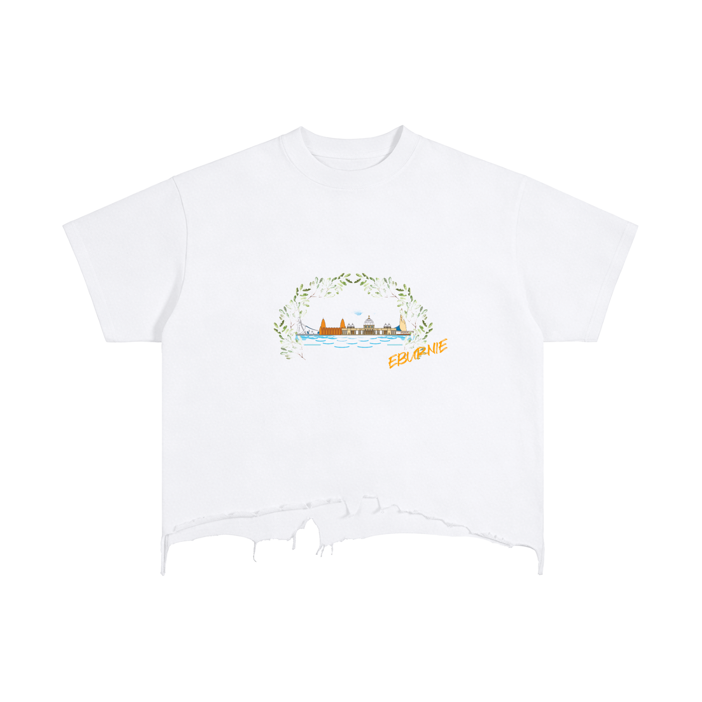 Vintage Wash Boxy Distressed Hem T-Shirt