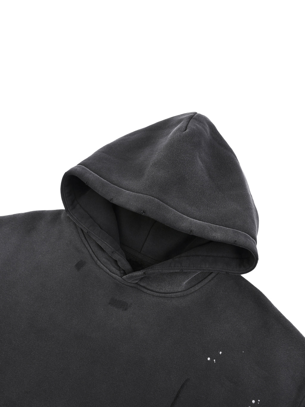 Vintage Washed Frayed Fleece Hoodie