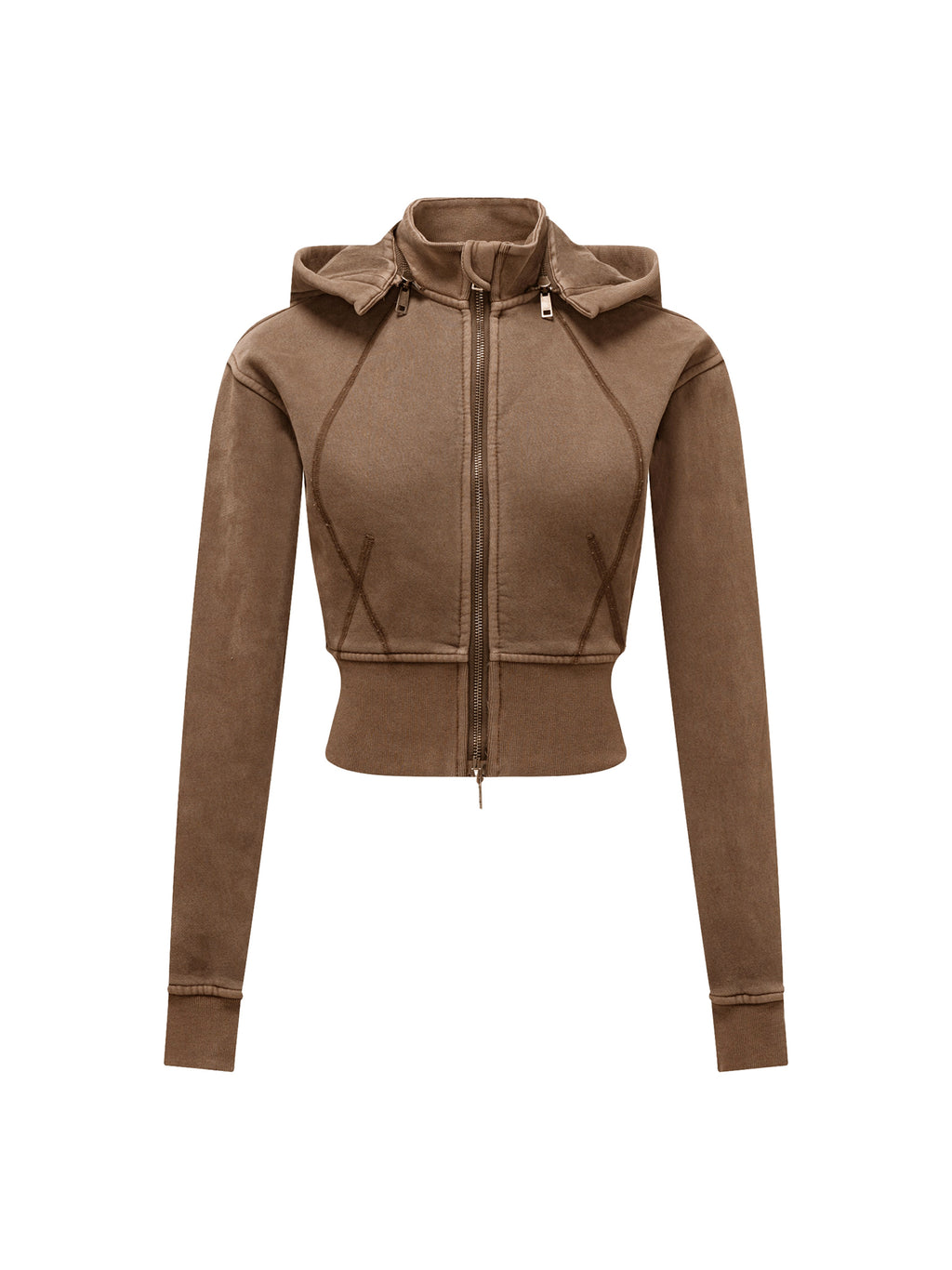 Vintage Washed Cropped Fleece Hoodie