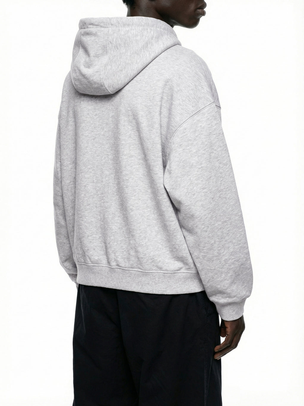 Boxy Button Placket Hoodie