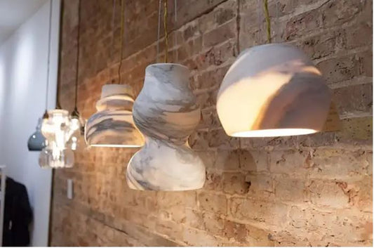 21st Century by Feix & Merlin Charlotte Marble Pendant Lamp Light Calacatta